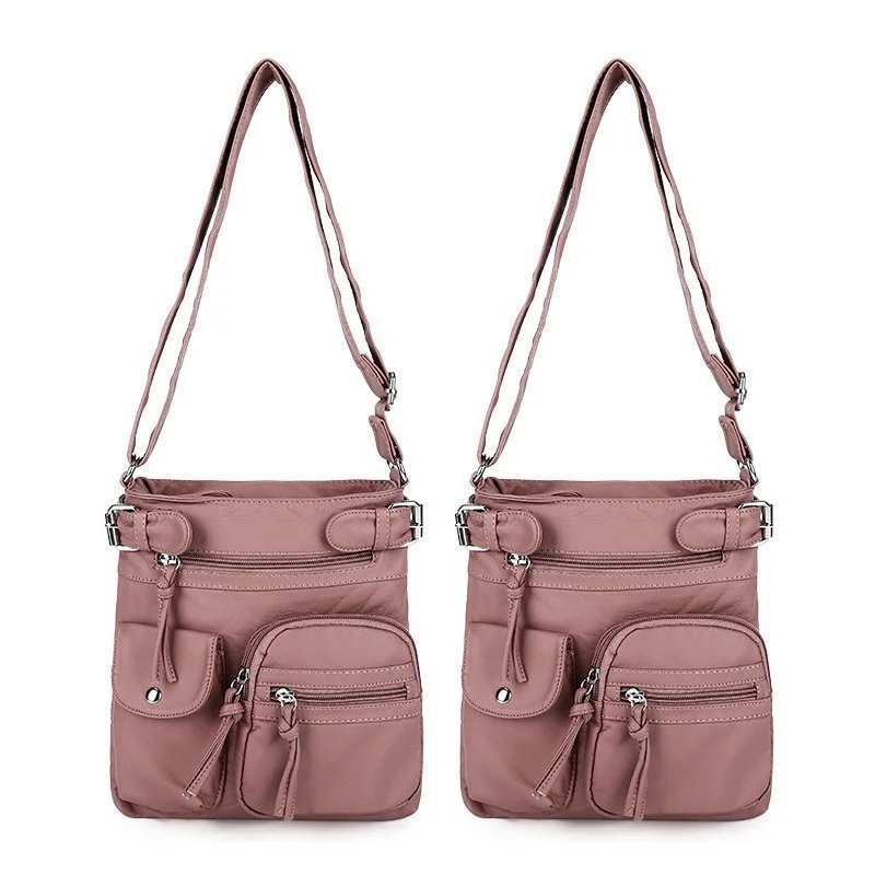 (New Promotion- Save 49% Off) Multi-Pocket Crossbody Bag Soft Leather Shoulder Purse Bag