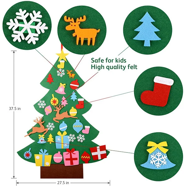 FELT ELF CHRISTMAS WALL TREE