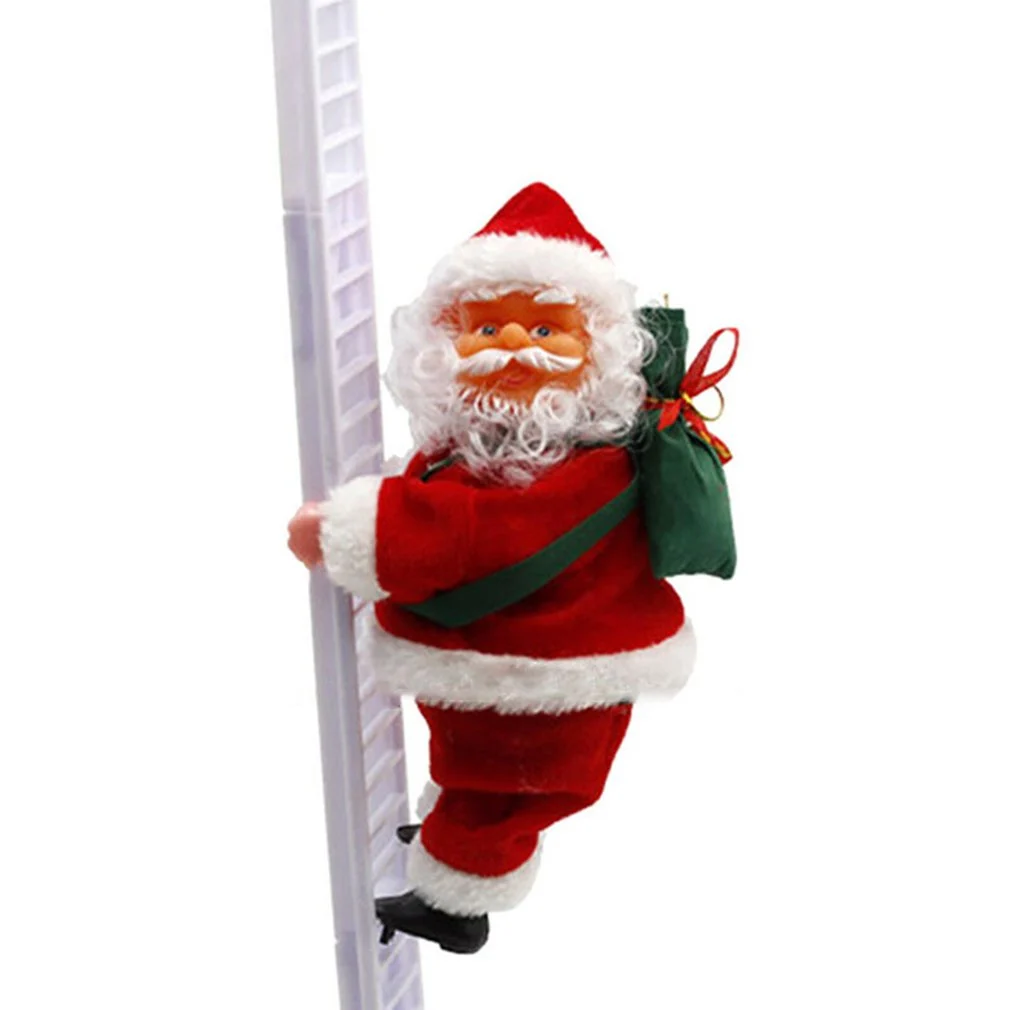 🎄 Electric Santa Claus - white climbing ladder