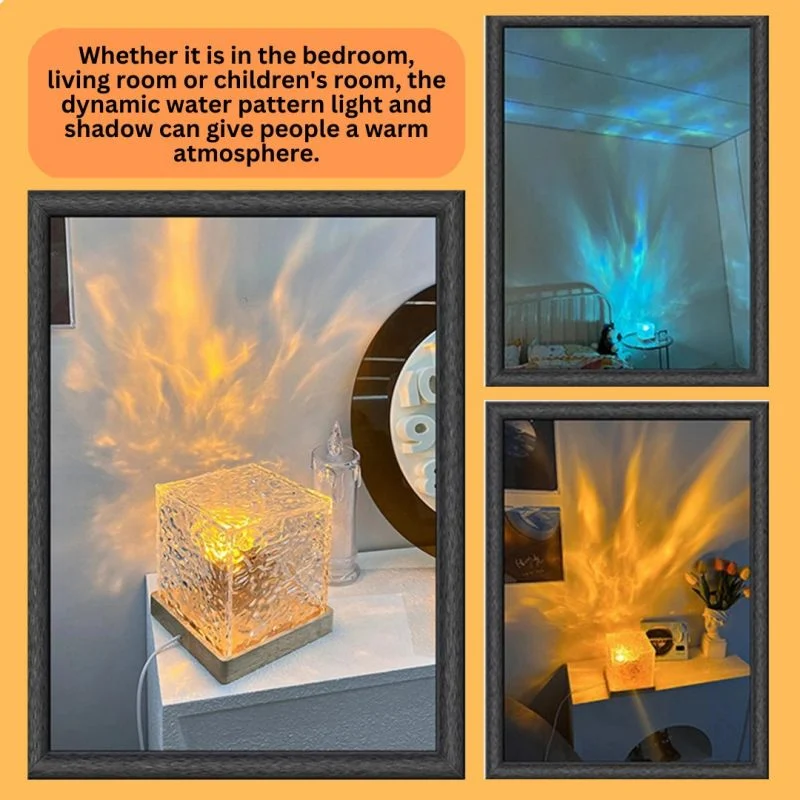 💖Mother's Day Promotion 49% 0ff:Square water ripple LED night light
