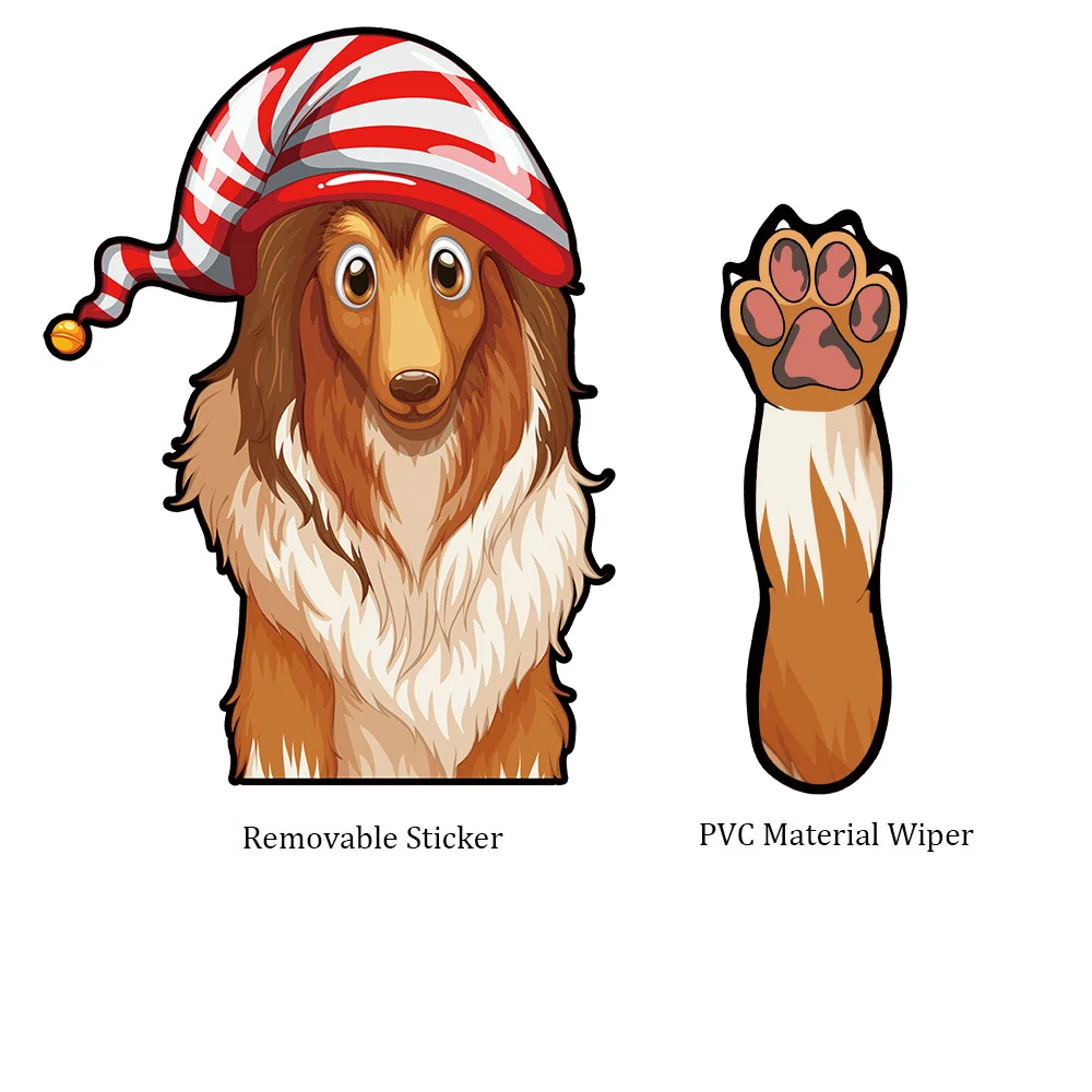 Dogs Waving Car Sticker Wiper