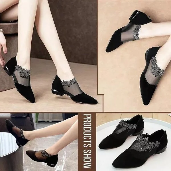 🔥FREE SHIPPING🔥RHINESTONE STONE HOLLOW HEEL SHOES