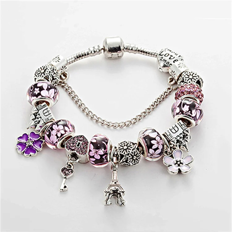 Love Series Eiffel Tower Charm Bracelet
