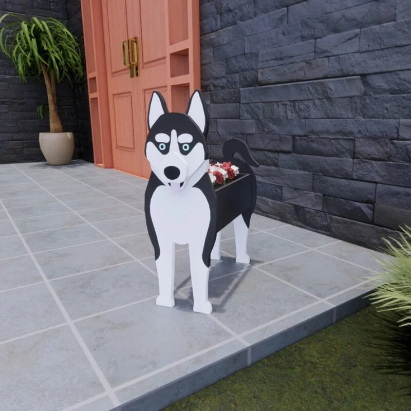 Siberian Husky Pet Planter
