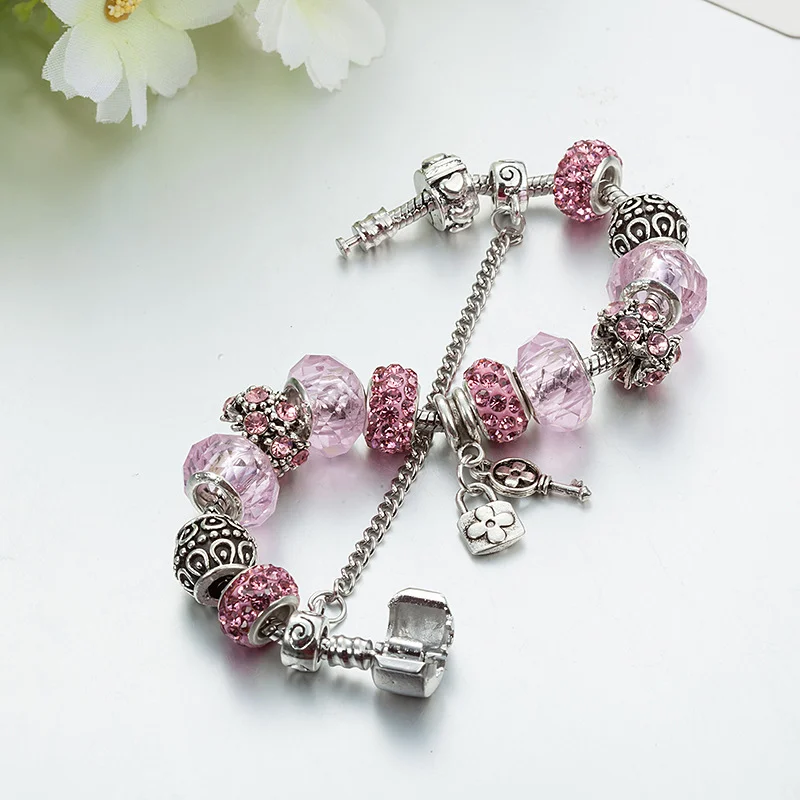Love Series Key Lock Charm Bracelet