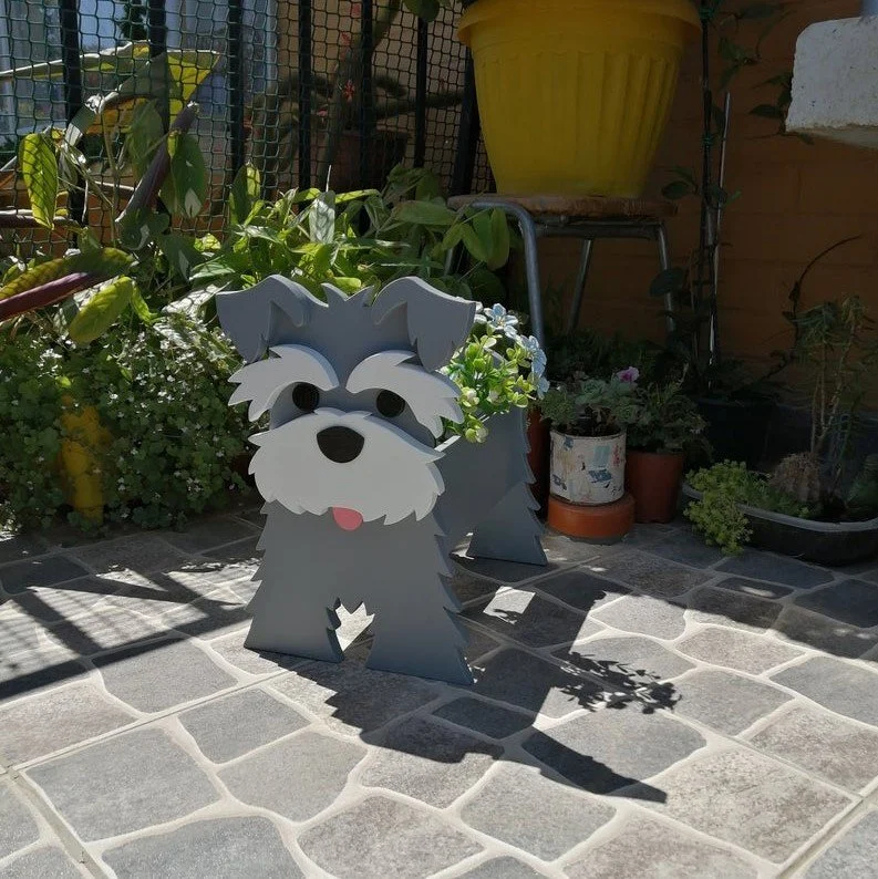 Schnauzer-Gray Pet Planter
