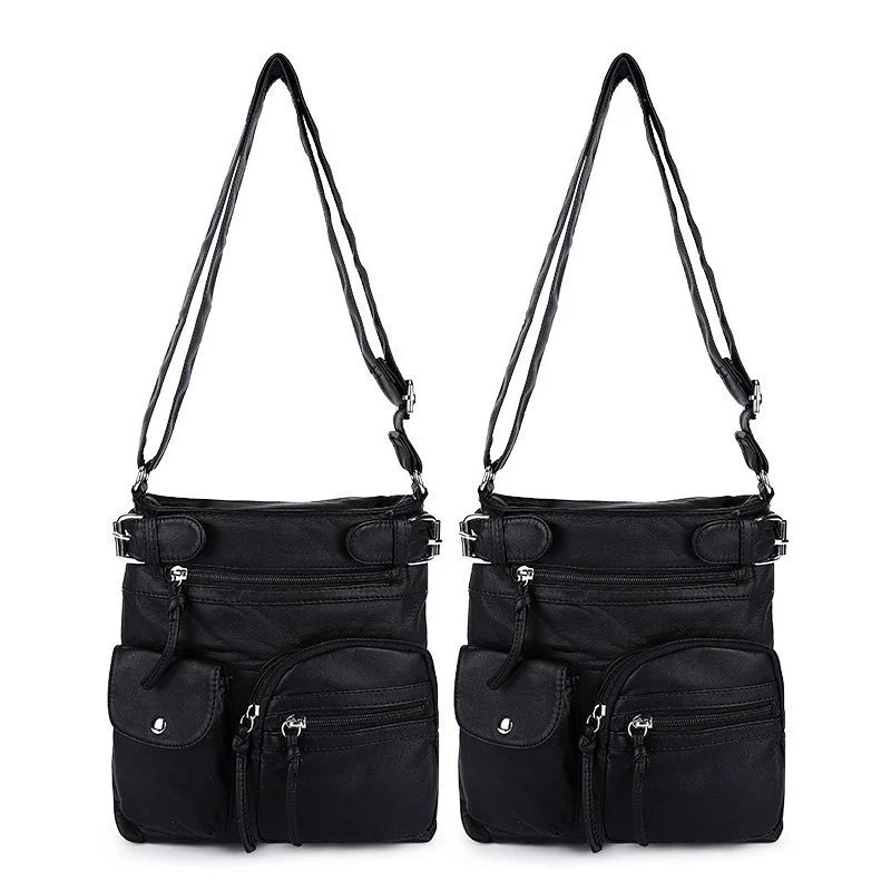 (New Promotion- Save 49% Off) Multi-Pocket Crossbody Bag Soft Leather Shoulder Purse Bag