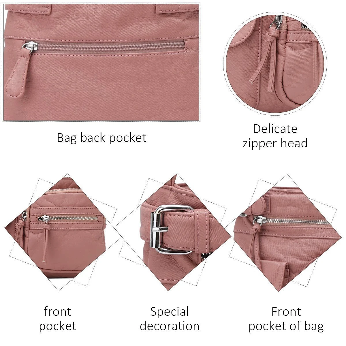 (New Promotion- Save 49% Off) Multi-Pocket Crossbody Bag Soft Leather Shoulder Purse Bag