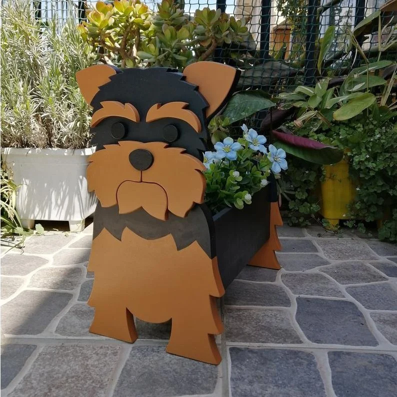 Yorkshire-Black Brown Pet Planter