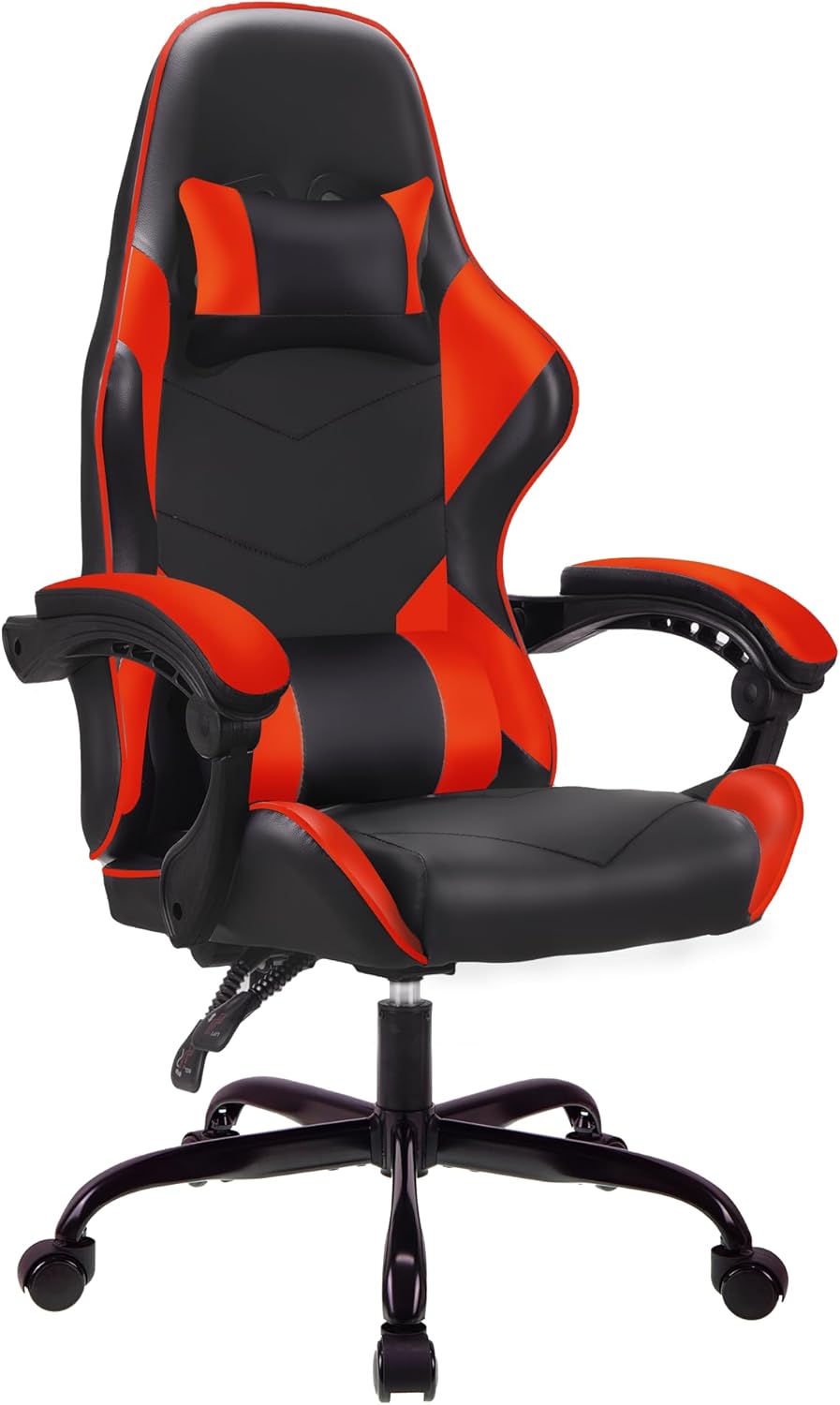 T-THREE.High back ergonomic computer chair,gaming chair,office chair,desk chair,swivel chair,racing chair,adjustable lumbar support and headrest,can bear 150kg weight(Red)