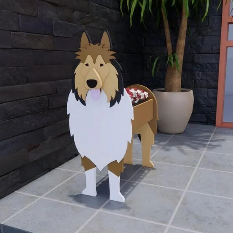 Rough Collie Pet Planter