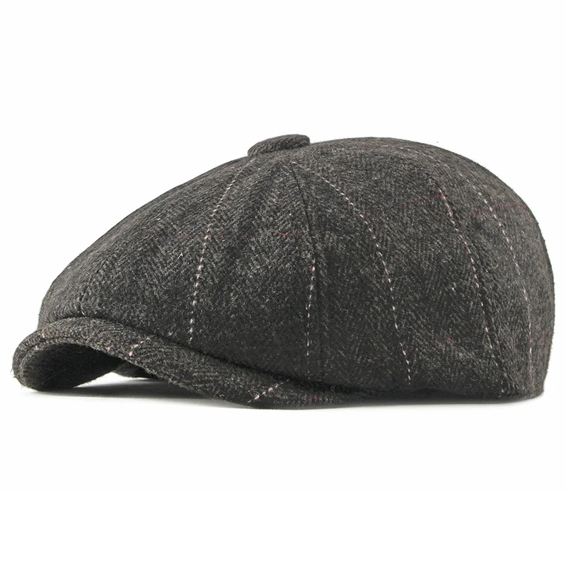 ✨2026 New Arrival✨Herringbone Wool 8 Panels Newsboy Cap. Peaky Blinders Hat