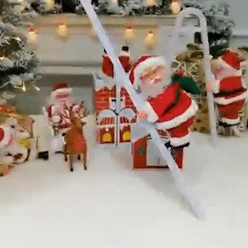 🎄 Electric Santa Claus - white climbing ladder