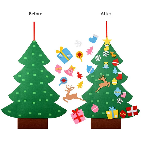 FELT ELF CHRISTMAS WALL TREE