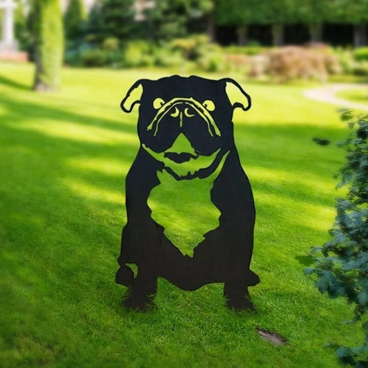 English Bull Dog Metal Silhouette
