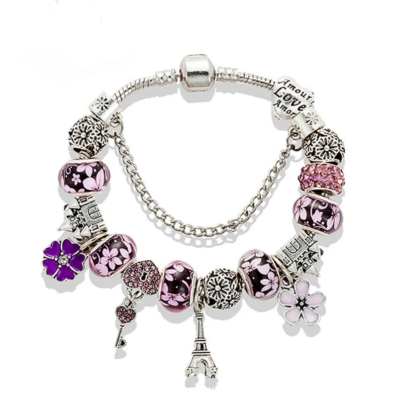 Love Series Eiffel Tower Charm Bracelet