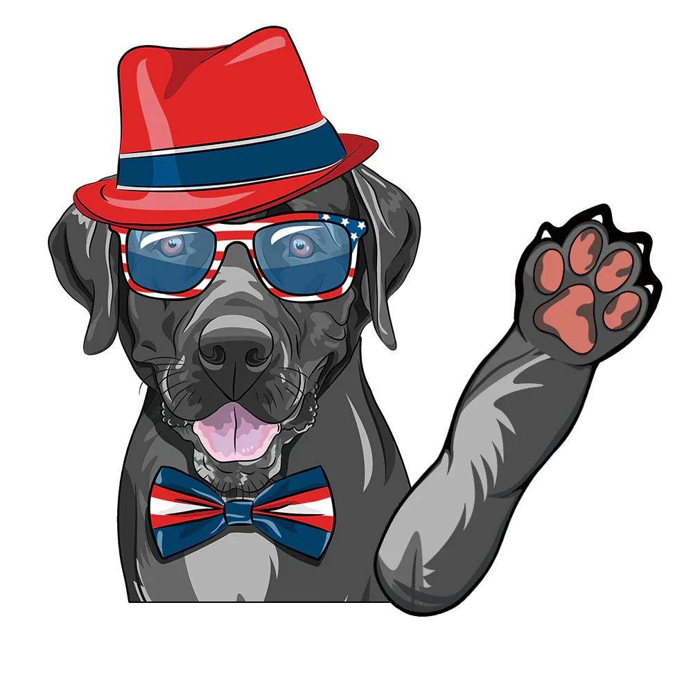 Dogs Waving Car Sticker Wiper