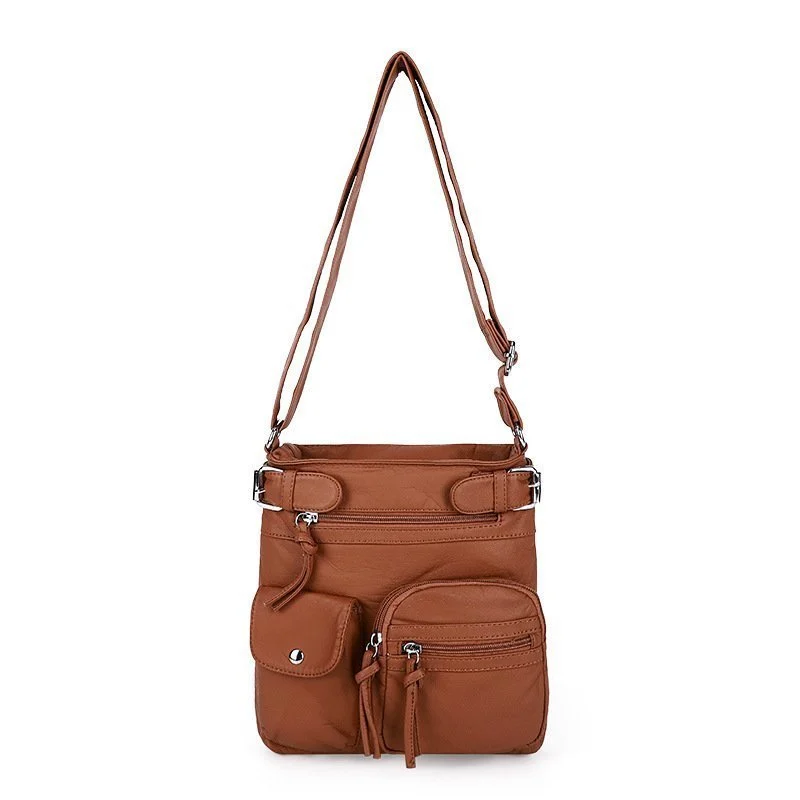 (New Promotion- Save 49% Off) Multi-Pocket Crossbody Bag Soft Leather Shoulder Purse Bag