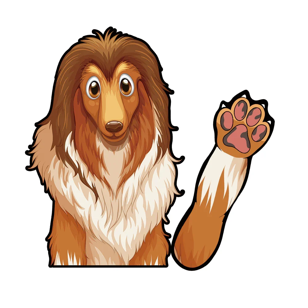 Dogs Waving Car Sticker Wiper