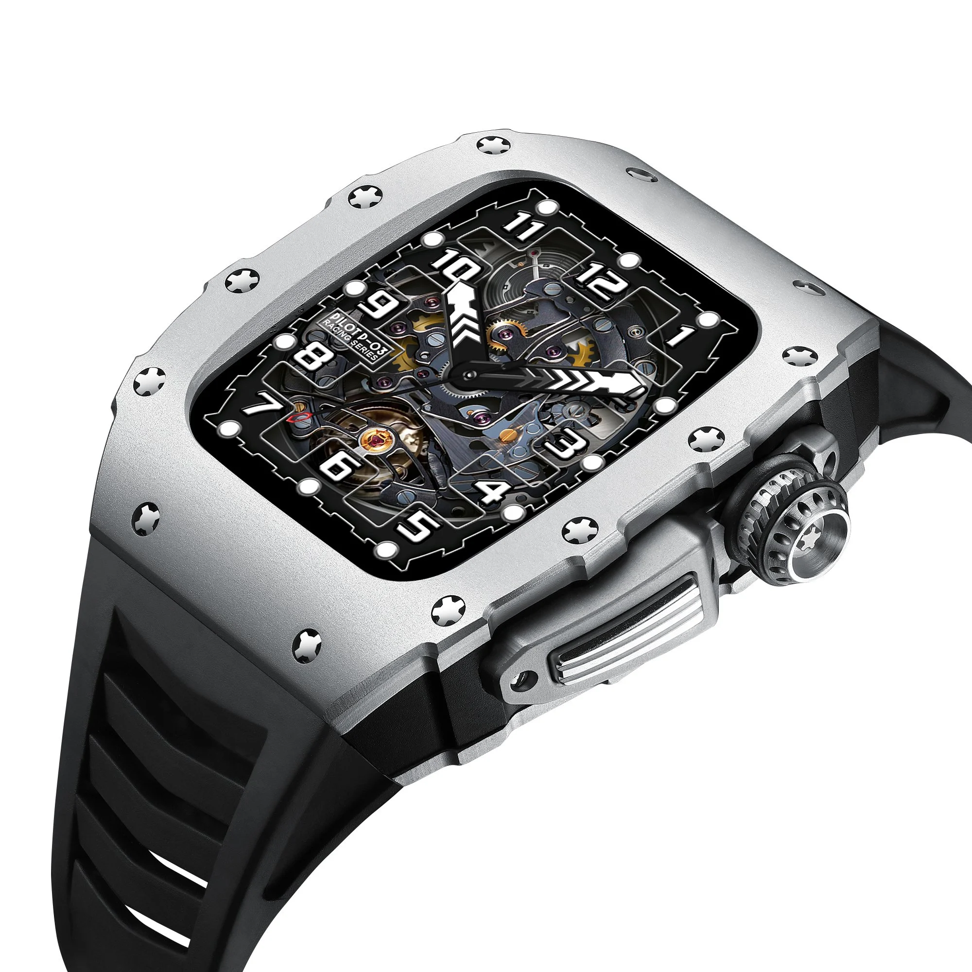 Fluoroelastomer Aviation-Grade Aluminum Alloy Extreme Modification Retrofit Kit For Apple Watch