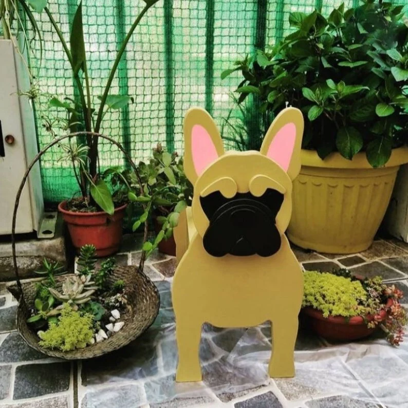 Yellow French Bulldog Pet Planter