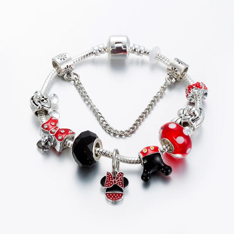 Charming Red Cartoon mouse String Charm Bracelet