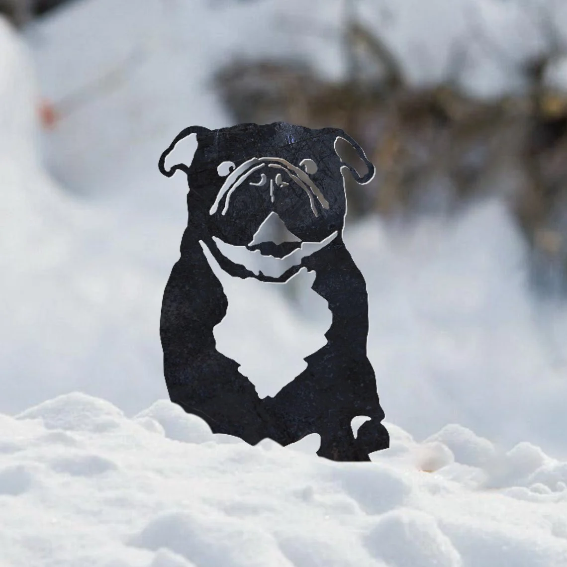 English Bull Dog Metal Silhouette