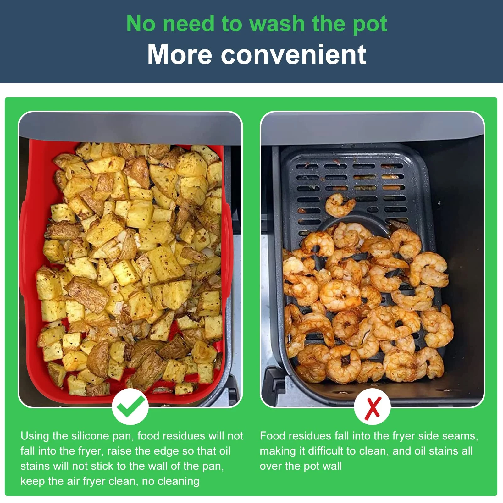 🔥Buy 2 get 1 Free🔥Foldable Air Fryer Silicone Baking Tray