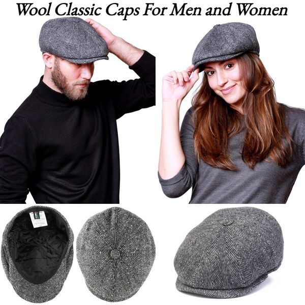 ✨2026 New Arrival✨Herringbone Wool 8 Panels Newsboy Cap. Peaky Blinders Hat