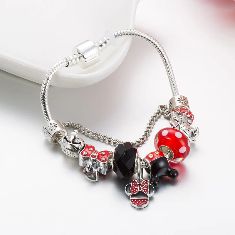 Charming Red Cartoon mouse String Charm Bracelet