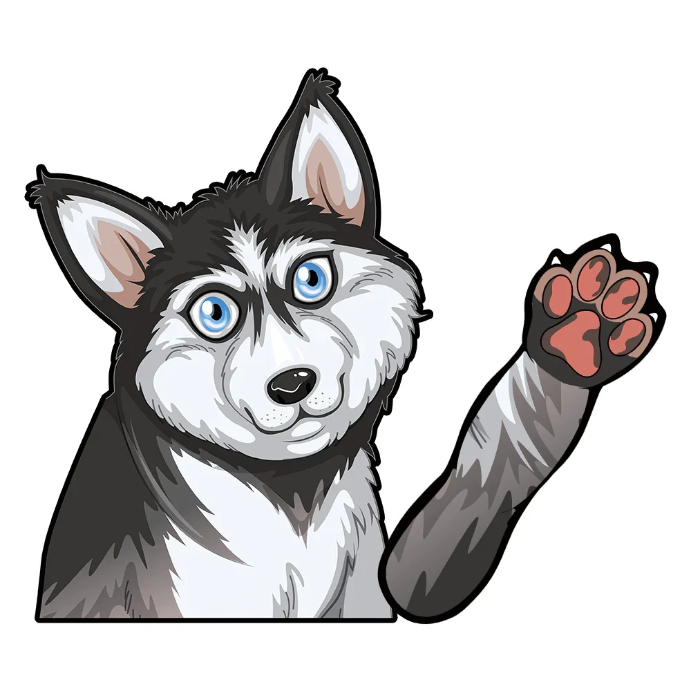 Dogs Waving Car Sticker Wiper