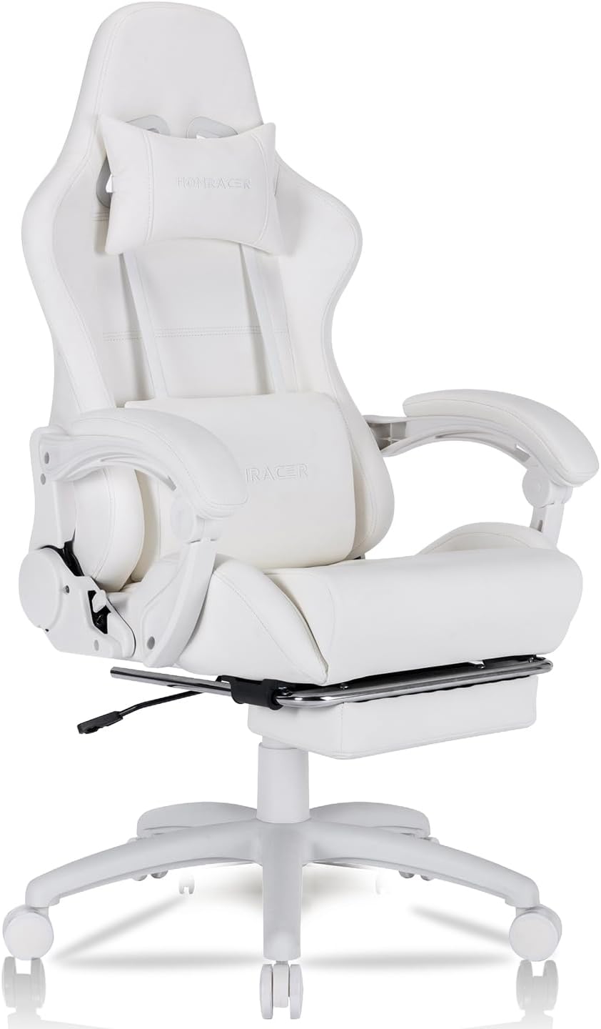 HOMRACER gaming chair,Office chair,Computer chair,Ergonomic massage chair, office chair for home,360°- Swivel,Linkage armrest,High back,Present(Classic Black)