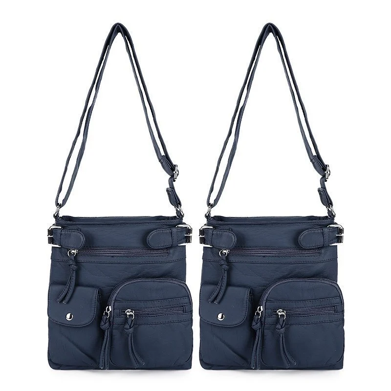 (New Promotion- Save 49% Off) Multi-Pocket Crossbody Bag Soft Leather Shoulder Purse Bag