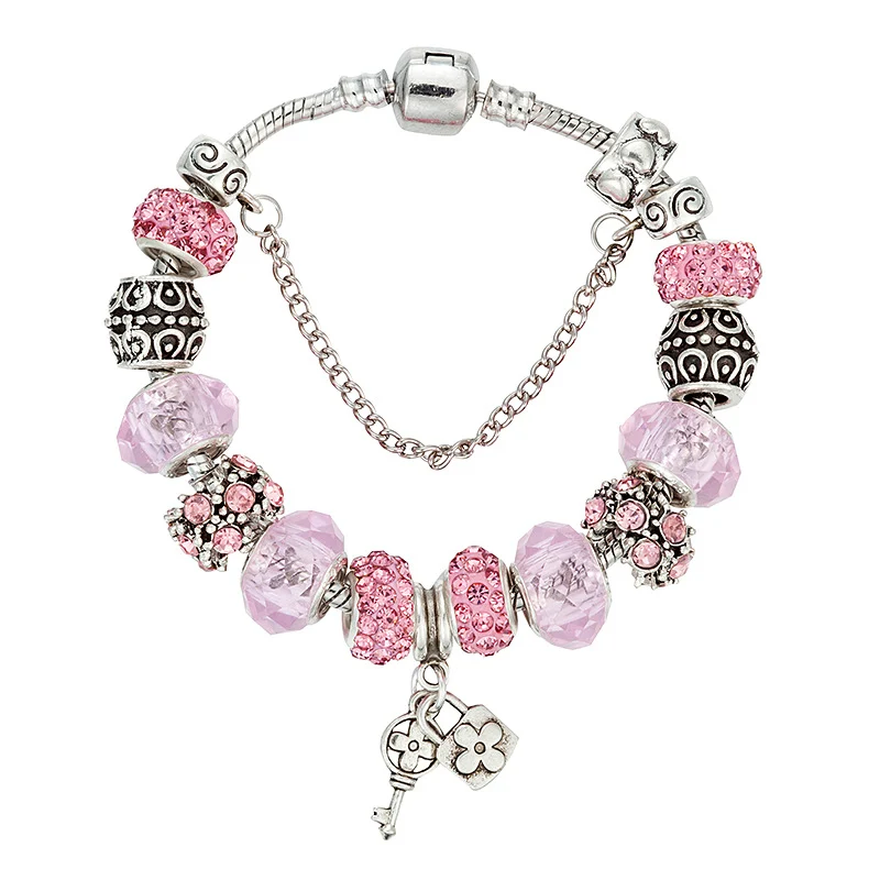 Love Series Key Lock Charm Bracelet