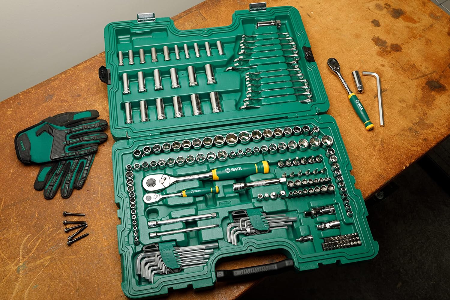 SATA 190 Piece Mechanics Tool Set | SAE & Metric | 1/4