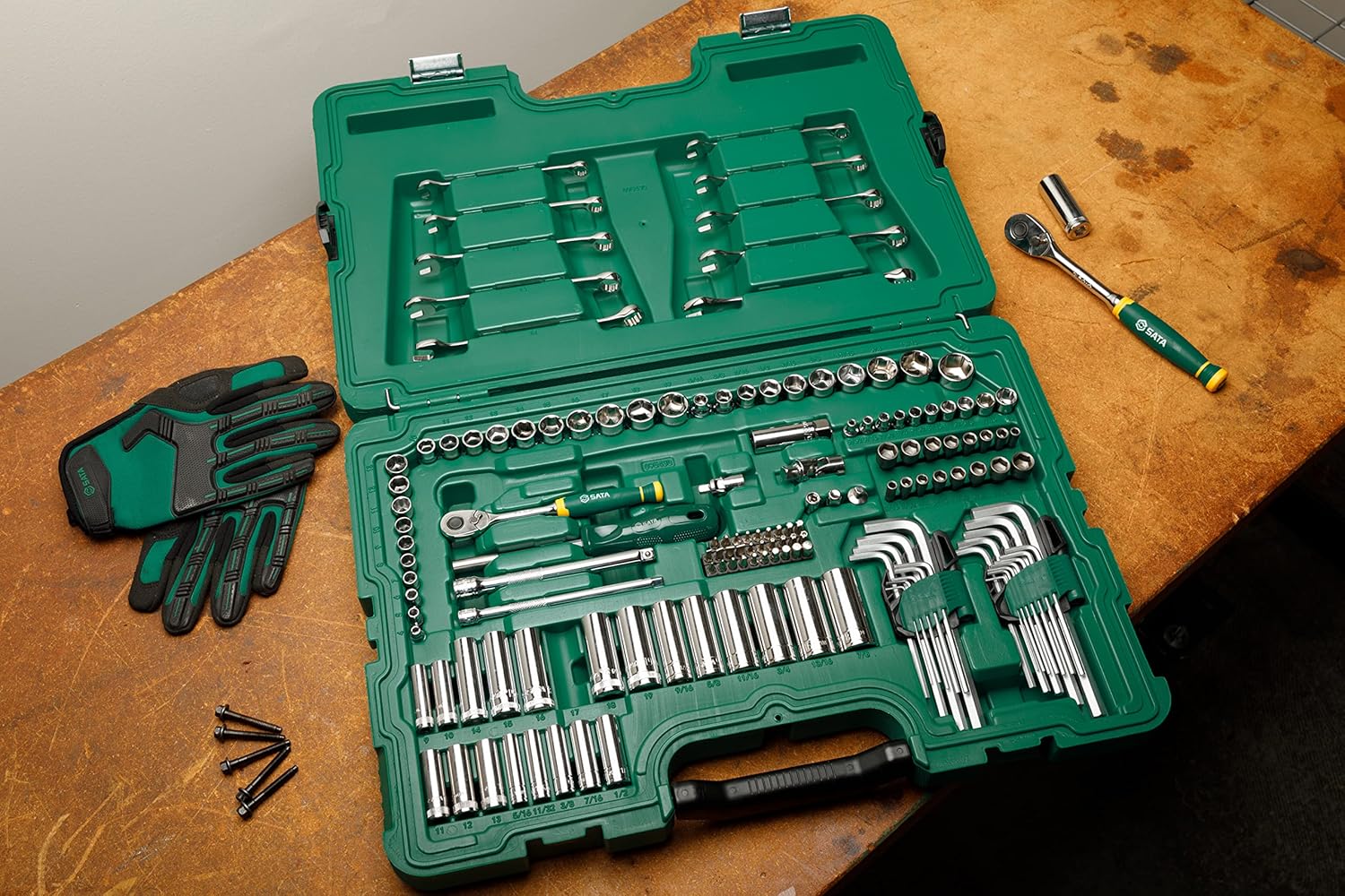 SATA 190 Piece Mechanics Tool Set | SAE & Metric | 1/4