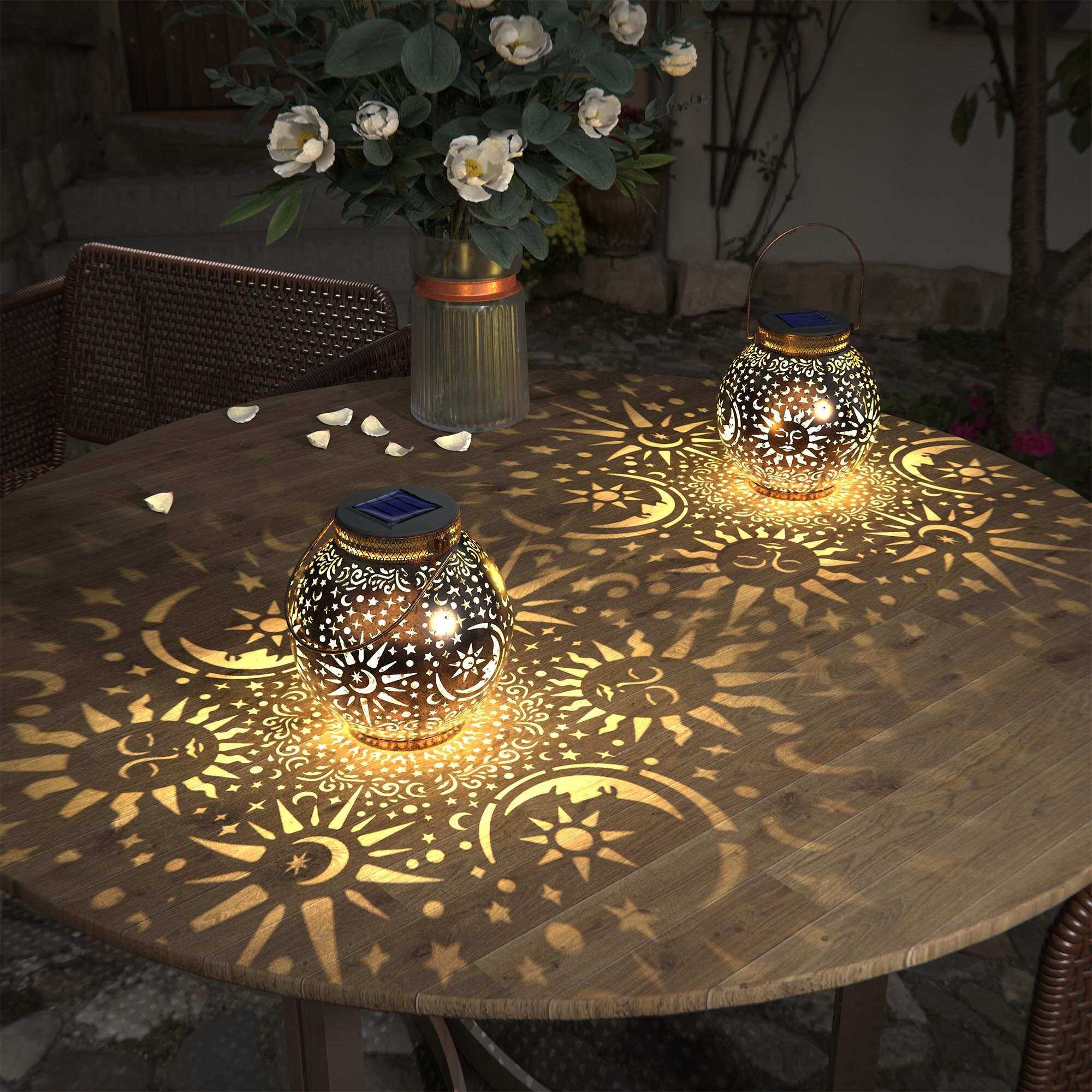 Sun Moon Star Garden Outdoor Solar Lantern（×5）