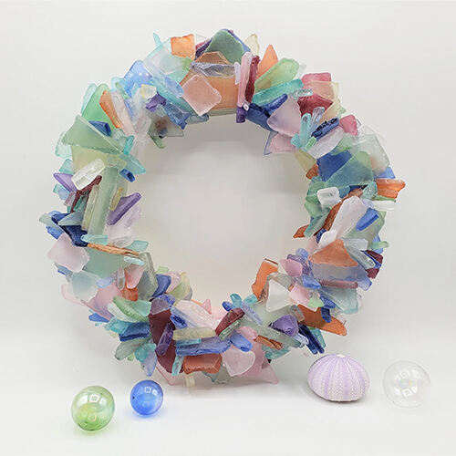 Beach Decor Beach Glass Wreath
