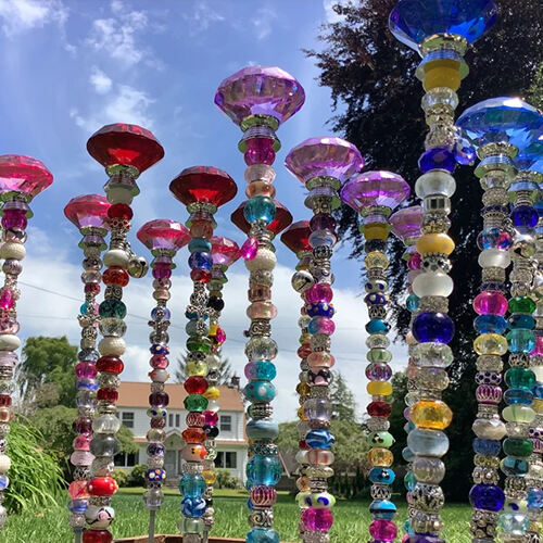 A Set 14'’ Beaded Fairy Garden Stakes（×10）