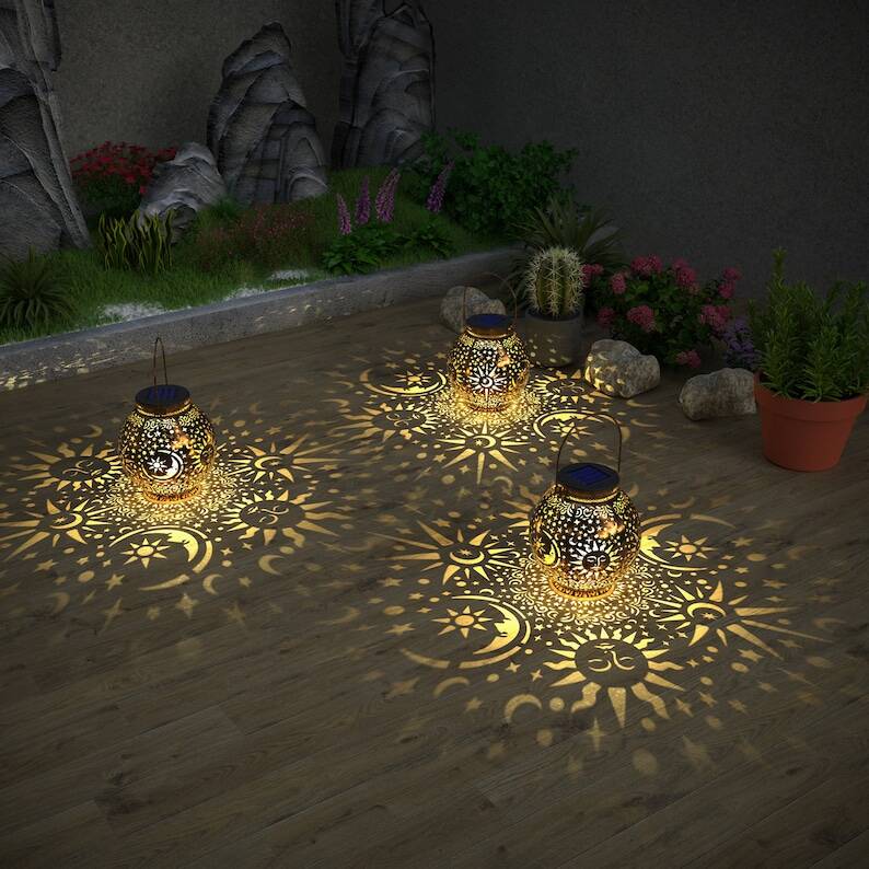 Sun Moon Star Garden Outdoor Solar Lantern（×5）