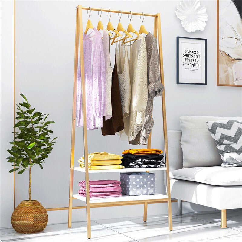 A-Frame Clothing Rack with Shoe Shelf
