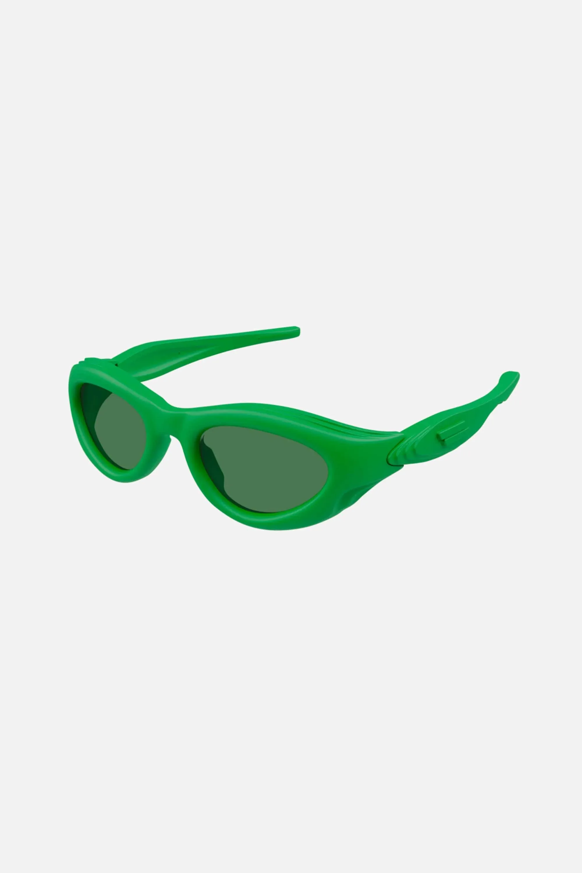 Bottega Veneta bold green rubber sunglasses