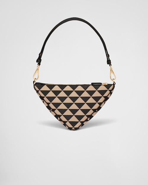 Prada Embroidered fabric mini-bag - Black/Beige