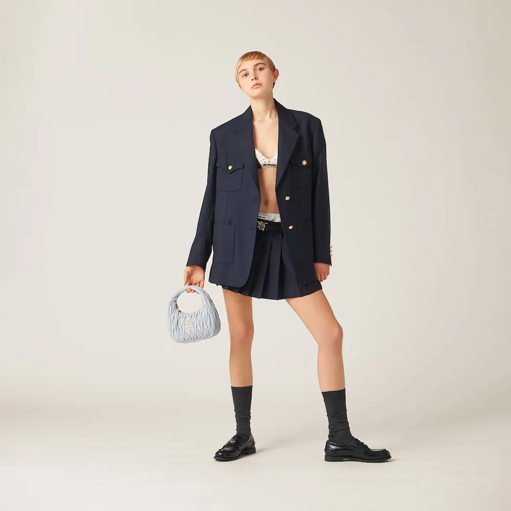 Wander matelassé nappa leather mini hobo bag