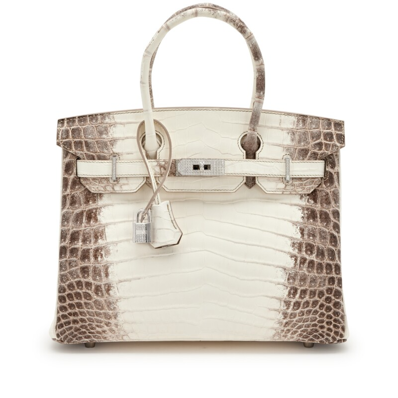 White Matte Crocodile Niloticus Himalaya Birkin 30 18K White Gold and Diamond Hardware