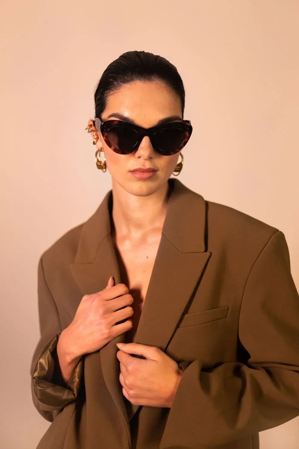 Alaia oversized brown cat-eye sunglasses