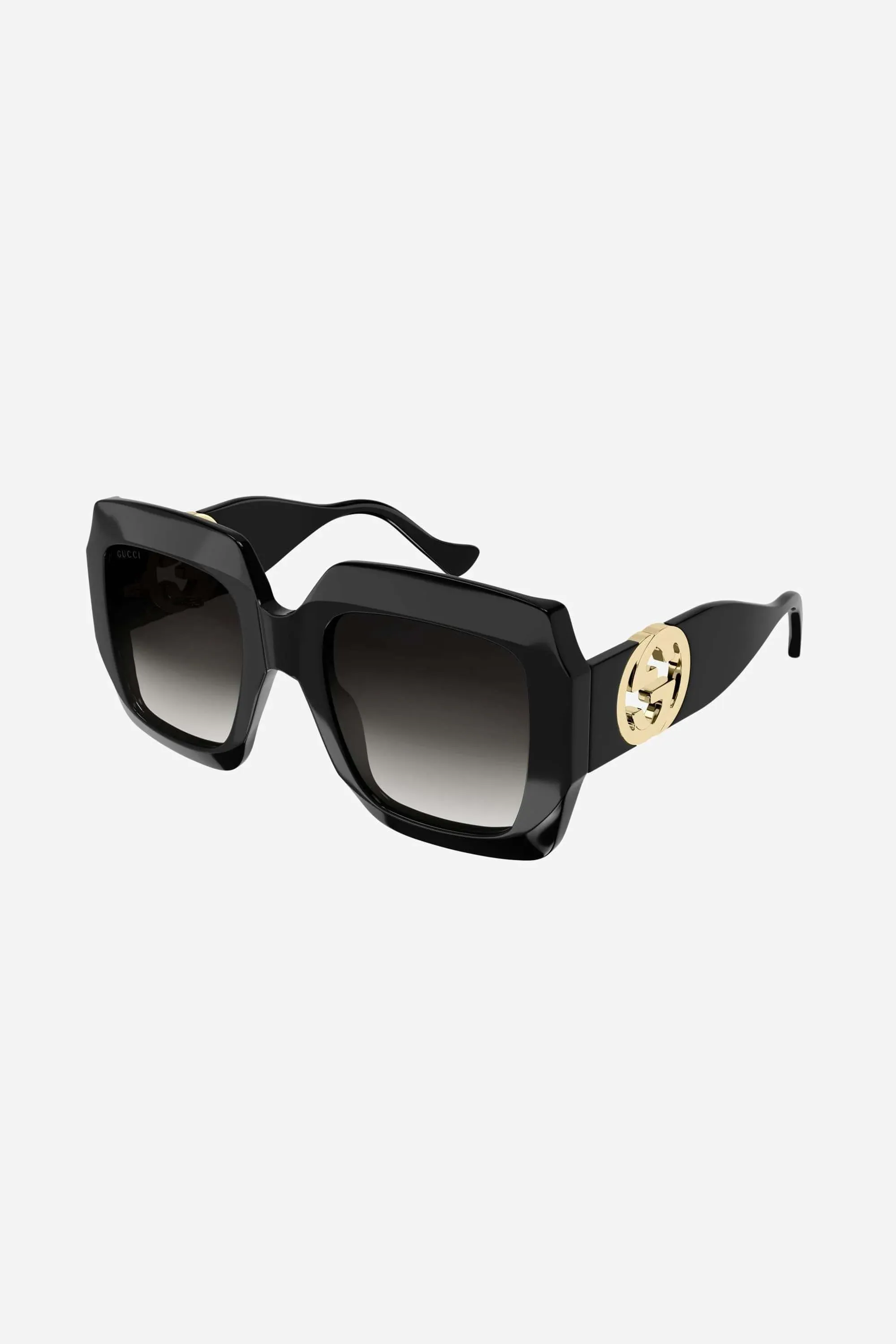 Gucci femenine black sunglasses with integrated GG logo