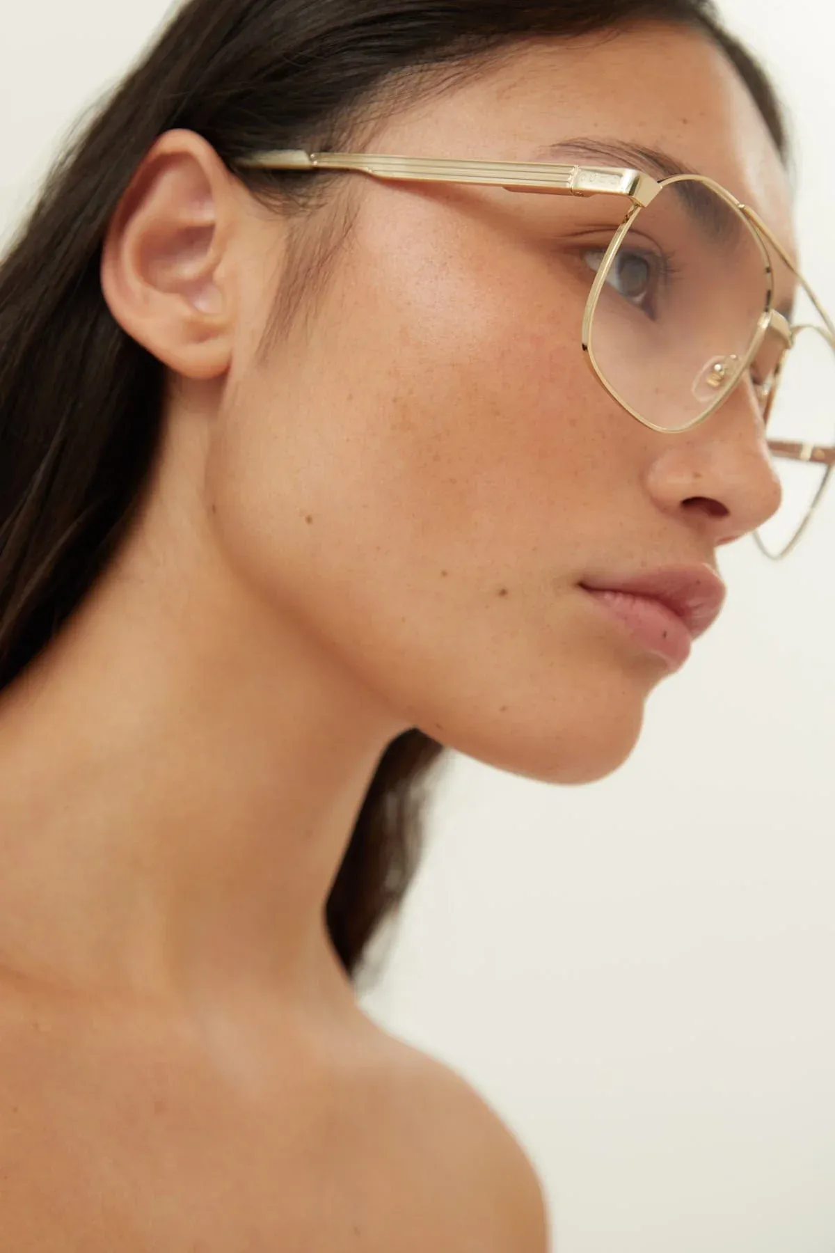 Gucci metal aviator gold frame