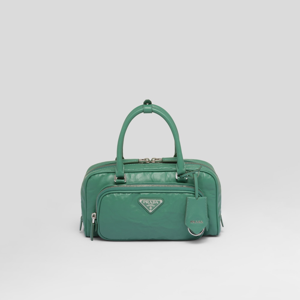 Prada Antique nappa leather multi-pocket top-handle bag - Sage Green