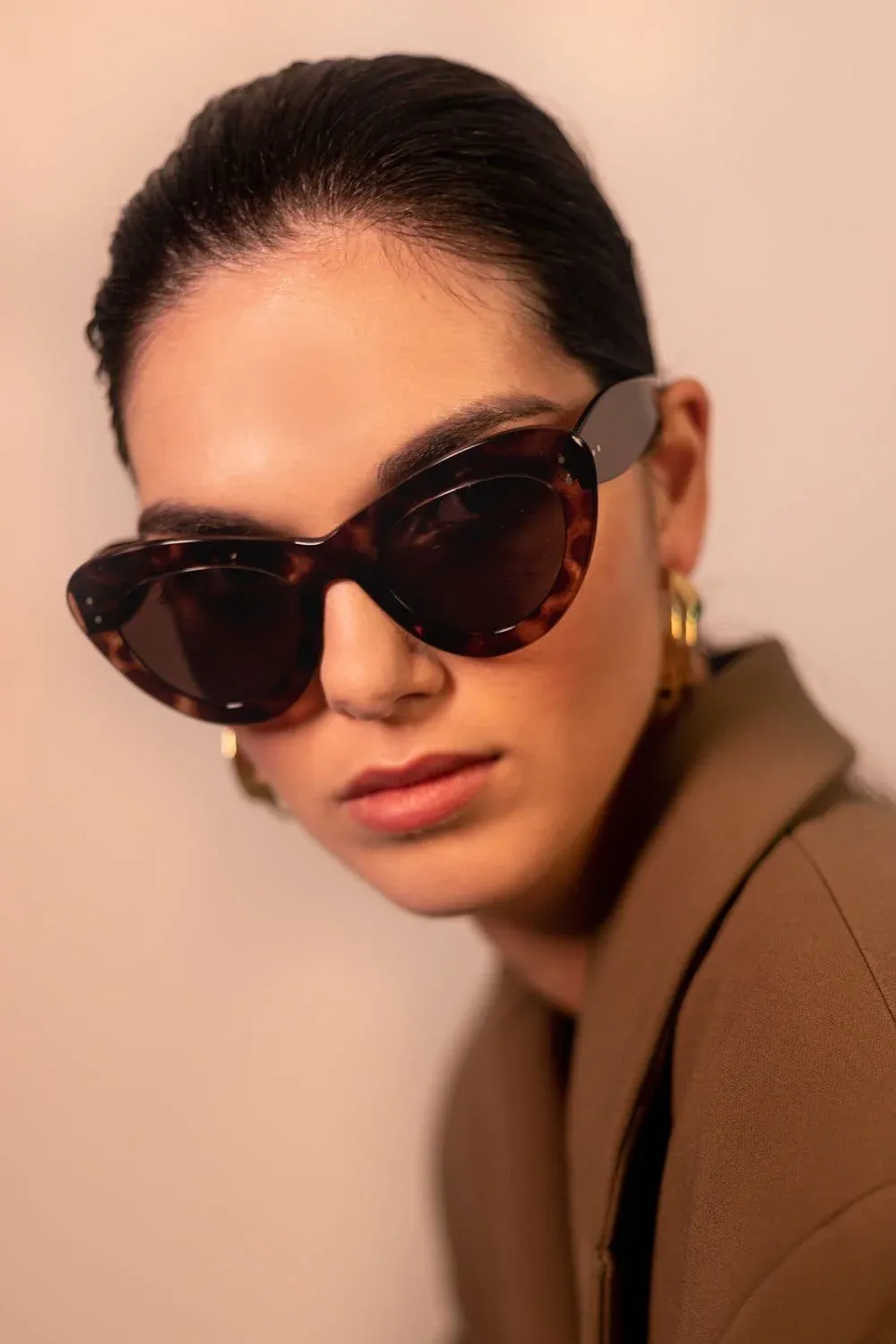 Alaia oversized brown cat-eye sunglasses